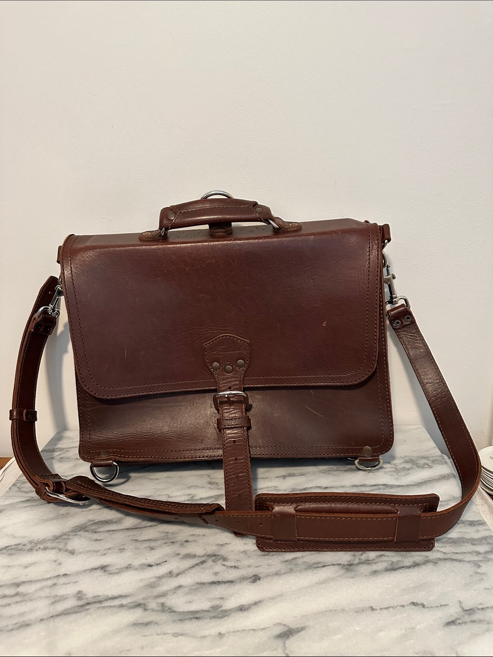 Saddleback Leather Co. Slim Briefcase Chestnut Full Grain Leather Messenger Bag